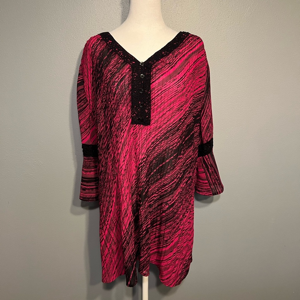 Catherine’s Pleated Bell Sleeve Blouse (1X, 18/20W)